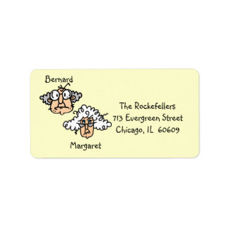 Customizable Elderly Couple Address Labels