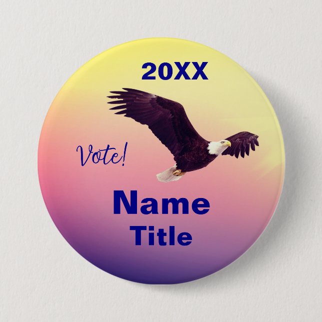 Customizable Elections Politics 3 Inch Round Button (Front)