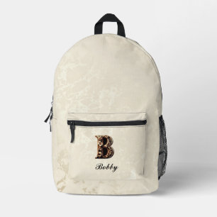 Customizable Elegant Baroque Monogram B Backpack