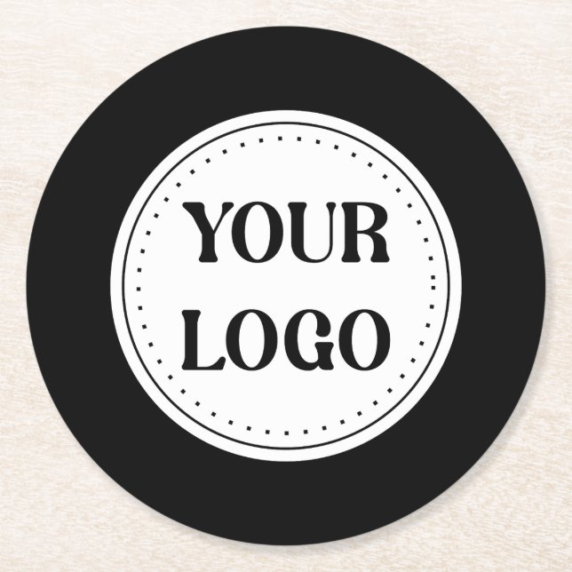 Customizable, elegant, bold & refined round paper coaster (Front)