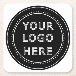 Customizable, elegant, bold & refined square paper coaster