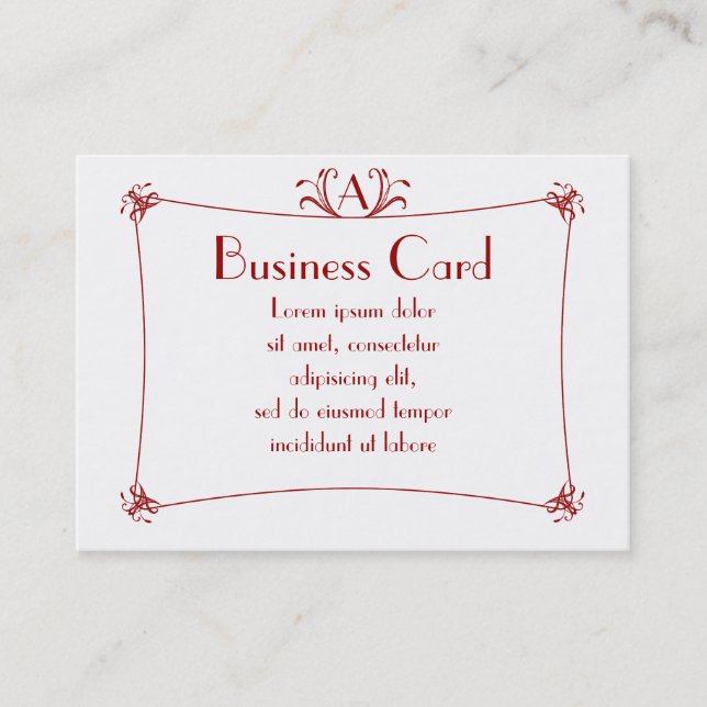 Customizable Elegant Border With Monogram Business Card (Front)