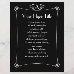 Customizable Elegant Border With Monogram Flyer