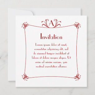Customizable Elegant Border With Monogram Invitation