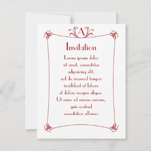 Customizable Elegant Border With Monogram Invitation
