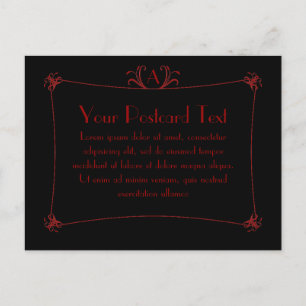 Customizable Elegant Border With Monogram Postcard