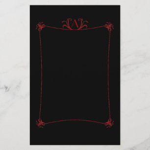 Customizable Elegant Border With Monogram Stationery