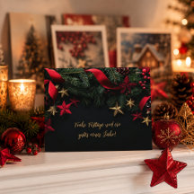 Customizable Elegant Christmas Card with Wreath