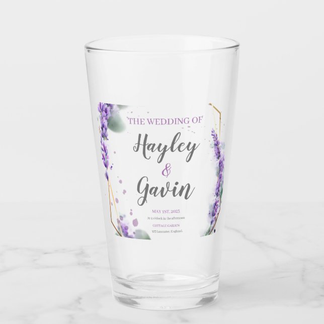 Customizable Elegant English Watercolor Floral  Glass (Front)