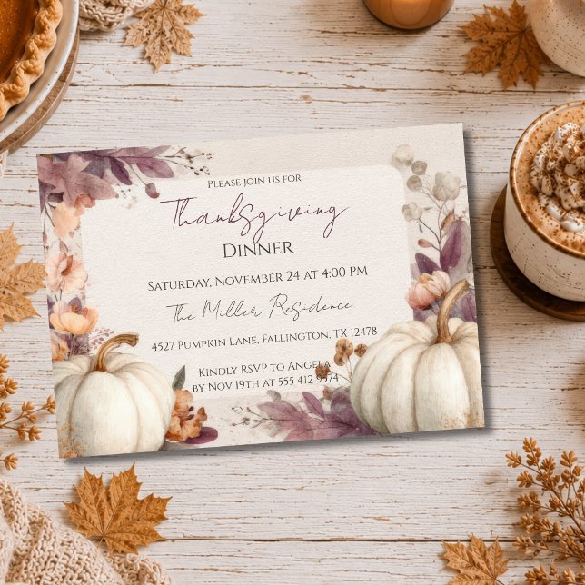 Customizable elegant Fall Thanksgiving Invitation (Creator Uploaded)