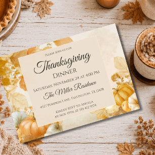 Customizable elegant Fall Thanksgiving Invitation