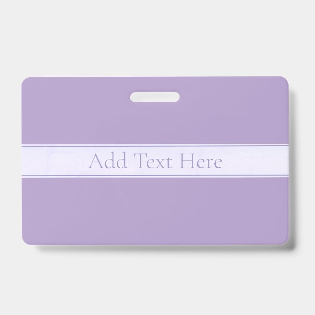 Customizable Elegant Light Lavender Purple Badge (Front)