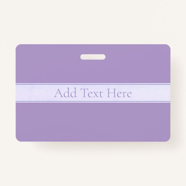 Customizable Elegant Light Lavender Purple Badge (Front)