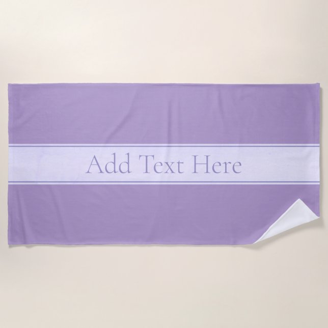 Customizable Elegant Light Lavender Purple Beach Towel (Front)