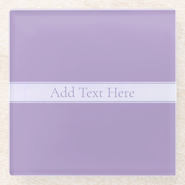 Customizable Elegant Light Lavender Purple Glass Coaster (Front)