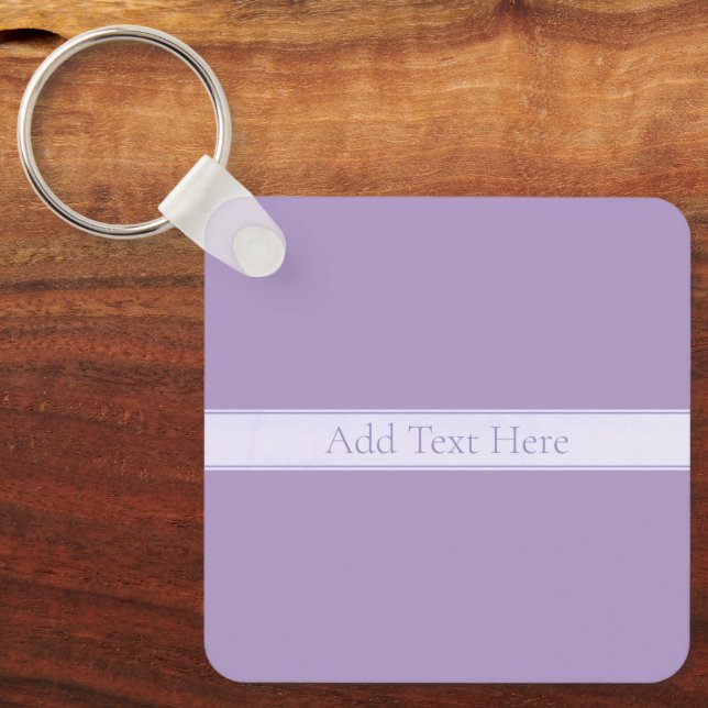 Customizable Elegant Light Lavender Purple Keychain (Front)