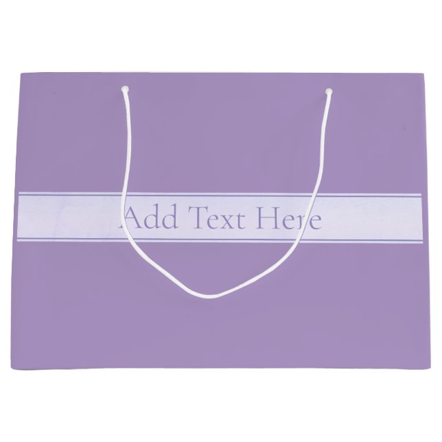 Customizable Elegant Light Lavender Purple Large Gift Bag (Front)