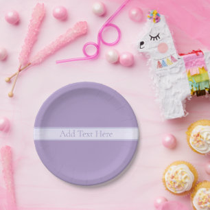 Customizable Elegant Light Lavender Purple Paper Plate