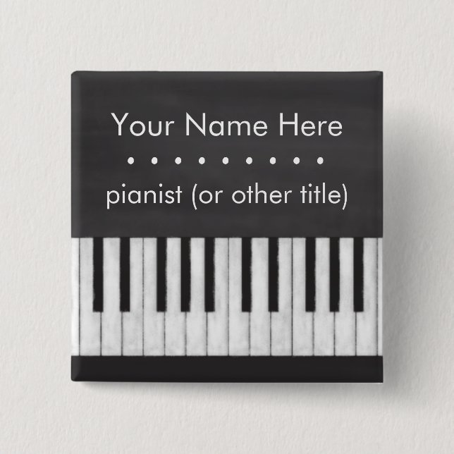 Customizable, Elegant, Modern Chalkboard Keyboard 2 Inch Square Button (Front)