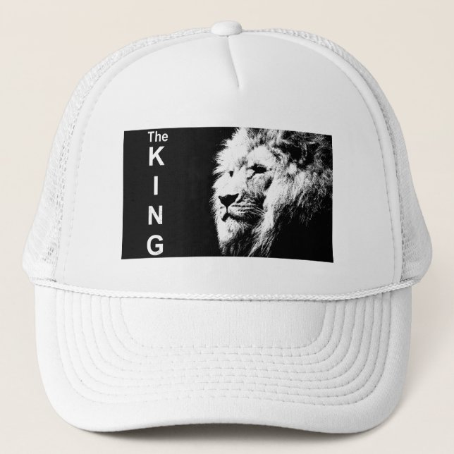 Customizable Elegant Modern Lion Template Trucker Hat (Front)