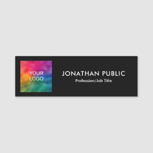 Customizable Elegant Modern Your Logo Here Name Tag