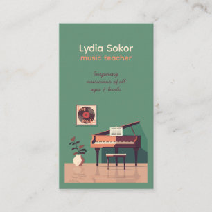 Customizable Elegant Music Teacher Business Card