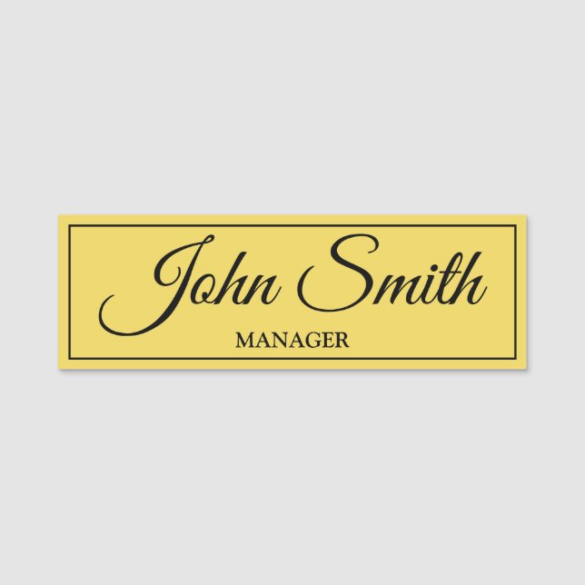 Customizable Elegant & Personalized  Name Tag (Front)