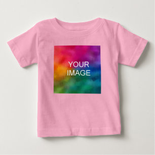 Customizable Elegant Pink Colour Trendy Template Baby T-Shirt