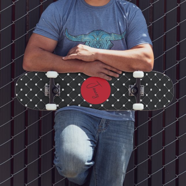 Customizable Elegant Polkadot Pattern Skateboard (Outdoor 3)