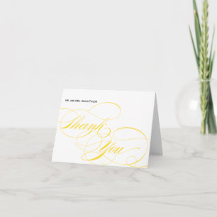 Customizable Elegant Script Thank You Card - Yello