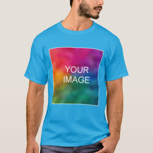 Customizable Elegant Teal Blue Add Image Logo T-Shirt