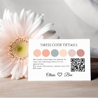 Customizable Elegant Wedding Dress Code Insert 