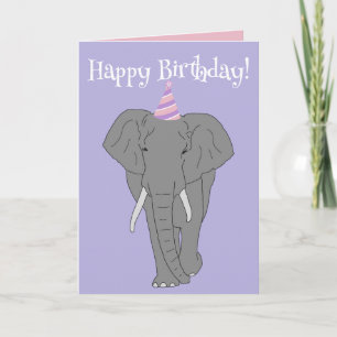 Customizable Elephant Birthday Card