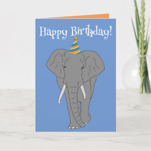 Customizable Elephant Birthday Card