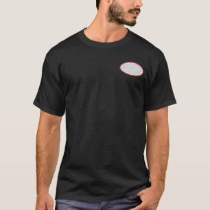 Customizable embroidered oval patch front & back  T-Shirt