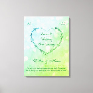 Customizable Emerald Wedding Anniversary Canvas Print