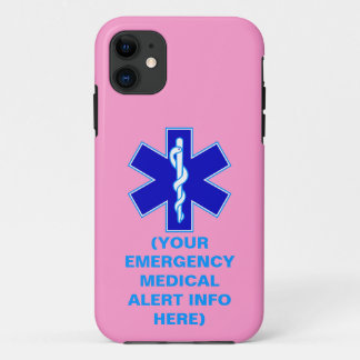 Customizable Emergency Medical Alert iPhone Cases