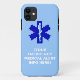 Customizable Emergency Medical Alert iPhone Cases