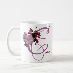 Customizable Emily name pink rose flowers vintage  Coffee Mug