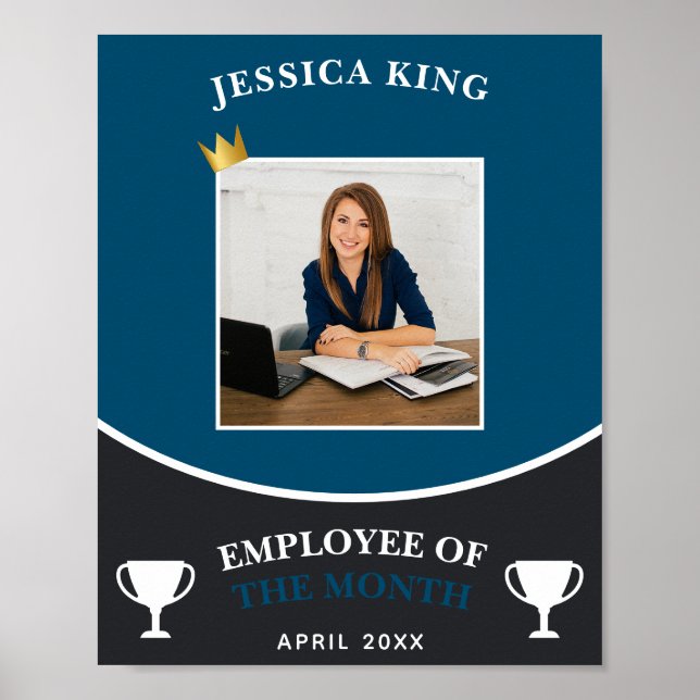 Customizable Employee Of The Month Picture Poster (Front)
