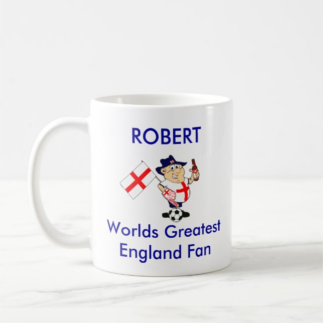 Customizable England Soccer Fan Coffee Mug (Left)