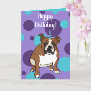 Customizable English Bulldog Birthday Card