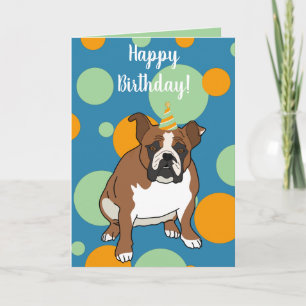 Customizable English Bulldog Birthday Card