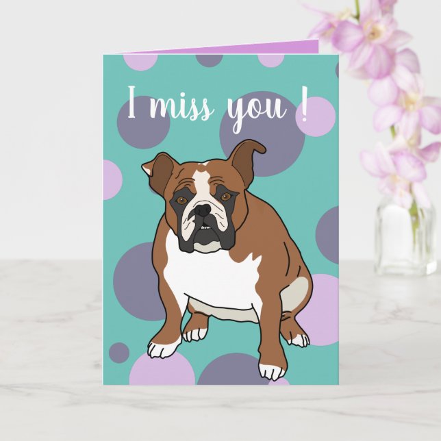 Customizable English Bulldog Card (Orchid)
