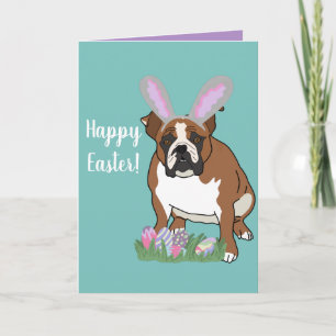Customizable English Bulldog Easter Card