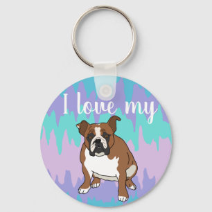 Customizable English Bulldog Keychain