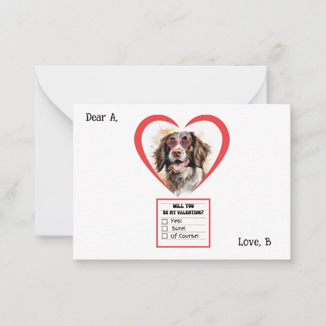Customizable English Springer Spaniel Valentine  Card (Front)