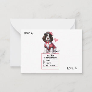 Customizable English Springer Spaniel Valentine Card