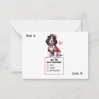 Customizable English Springer Spaniel Valentine  Card