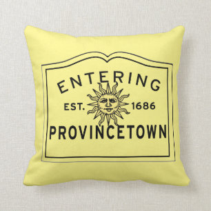 Customizable Entering Provincetown MA Town Sign Throw Pillow